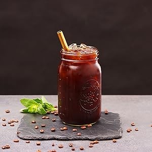 Reusable Boba Bubble Tea & Smoothie Cups – 2 Glass Wide Mouth 32oz Mason Jars