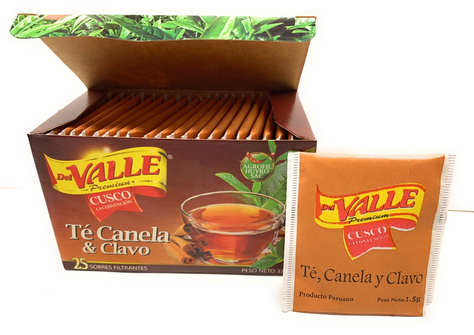 Del Valle Té Canela y Clavo Peruano 37.5g – 25 Bolsas de 1.5g para Infusión