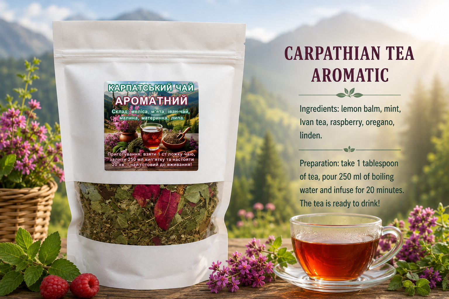Carpathian Mountains Tea – Natural Herbal Tea for Health and Vitality 120g