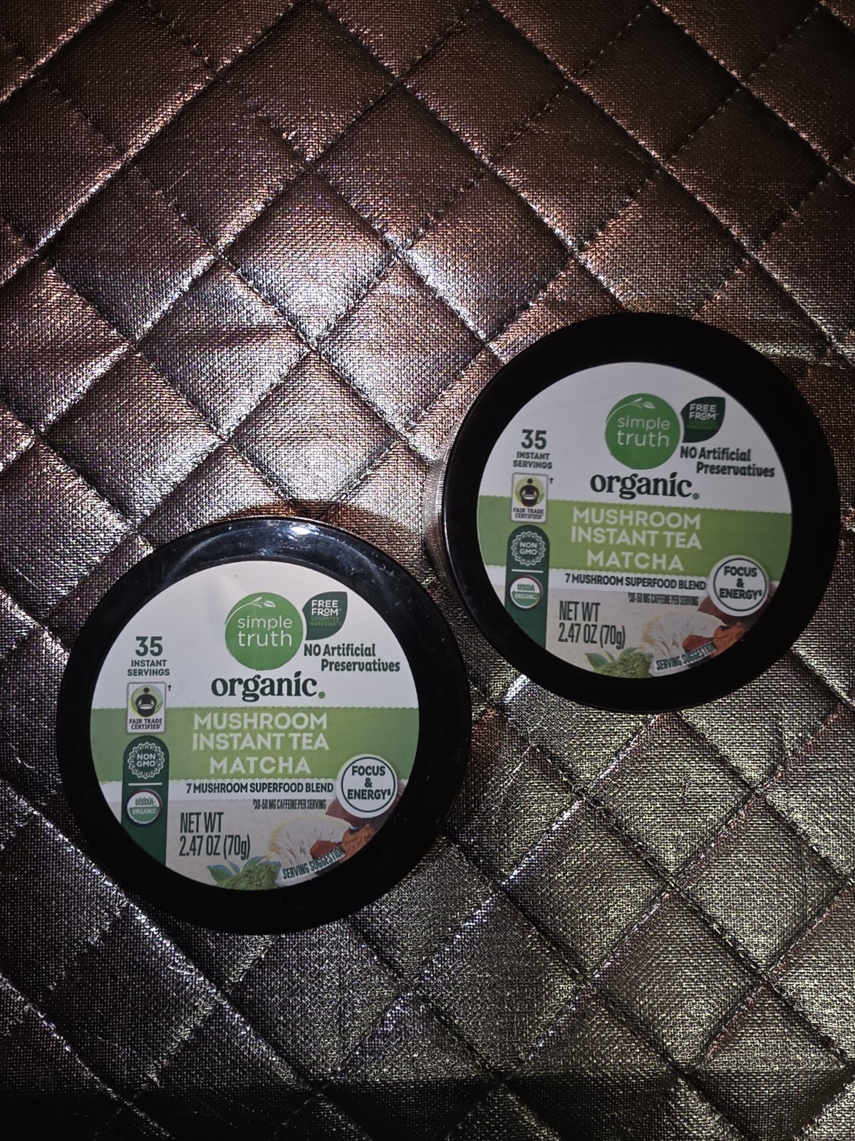 Simple Truth Organic Mushroom Instant Tea Matcha-7 Mushroom Superfood Lot Of 2