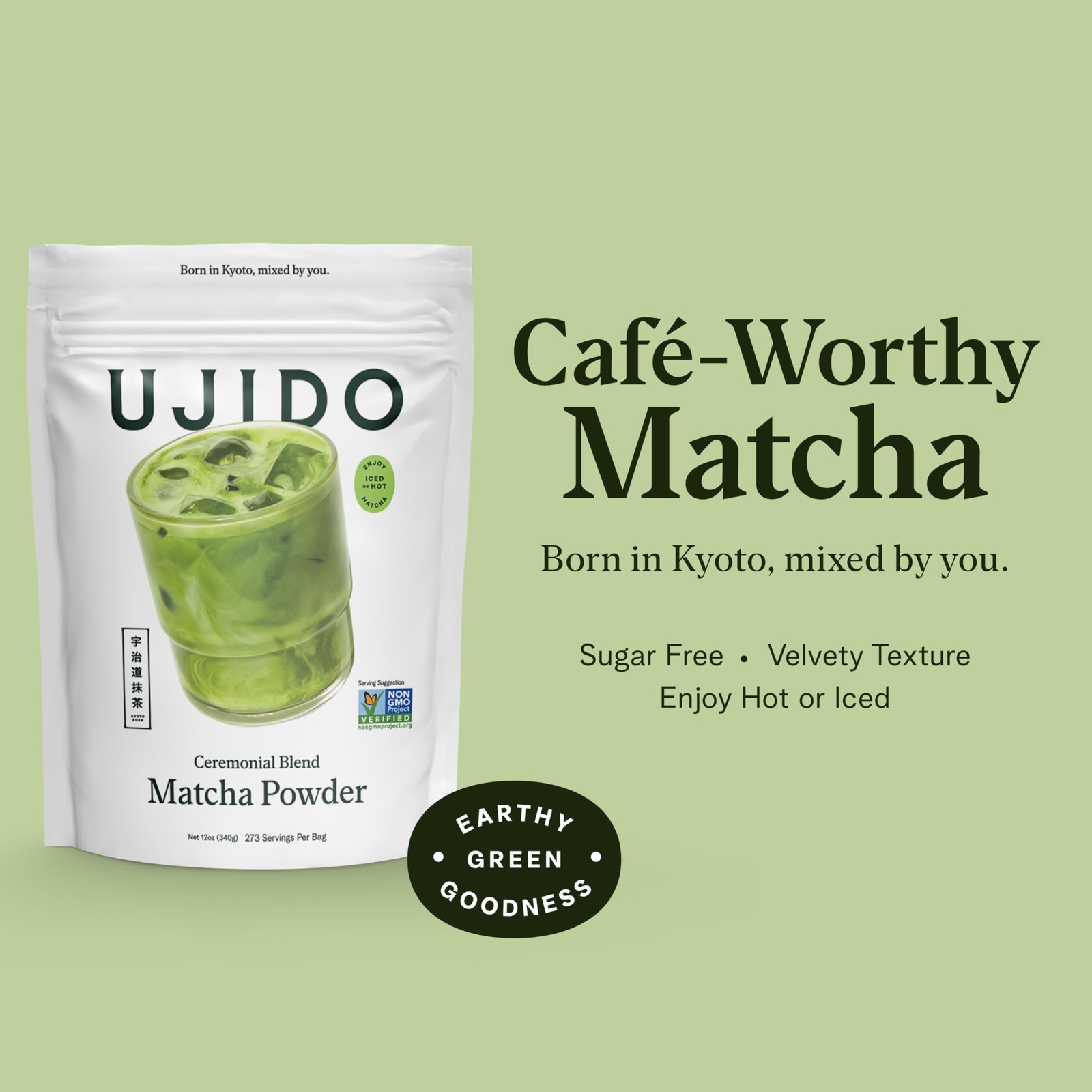 Ujido The Path of Zen Japanese Matcha Green Tea Powder Ceremonial Blend 12 oz
