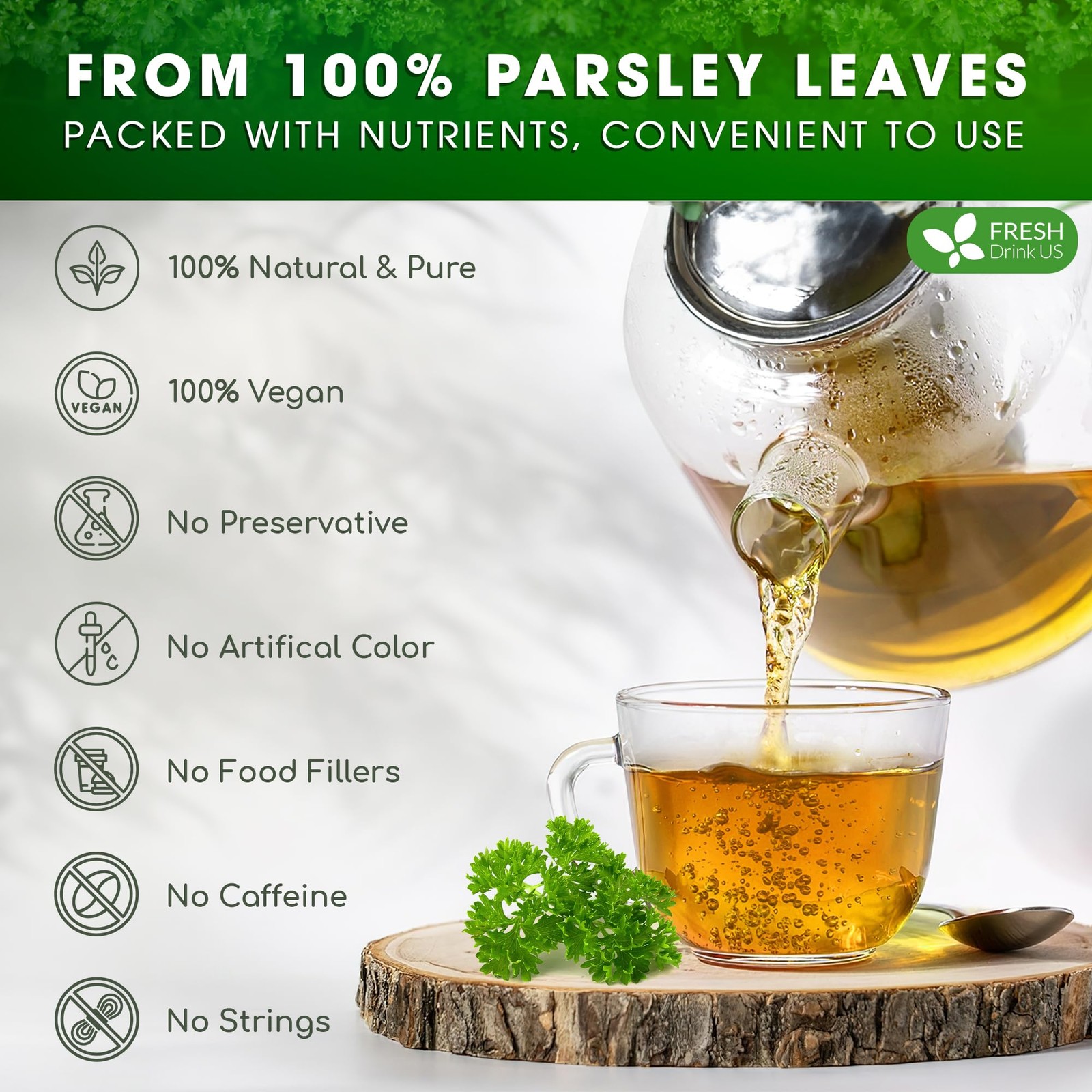 , Premium 55 Parsley Leaf Tea Bags, 100% Natural & Pure from Parsley Leaves. …