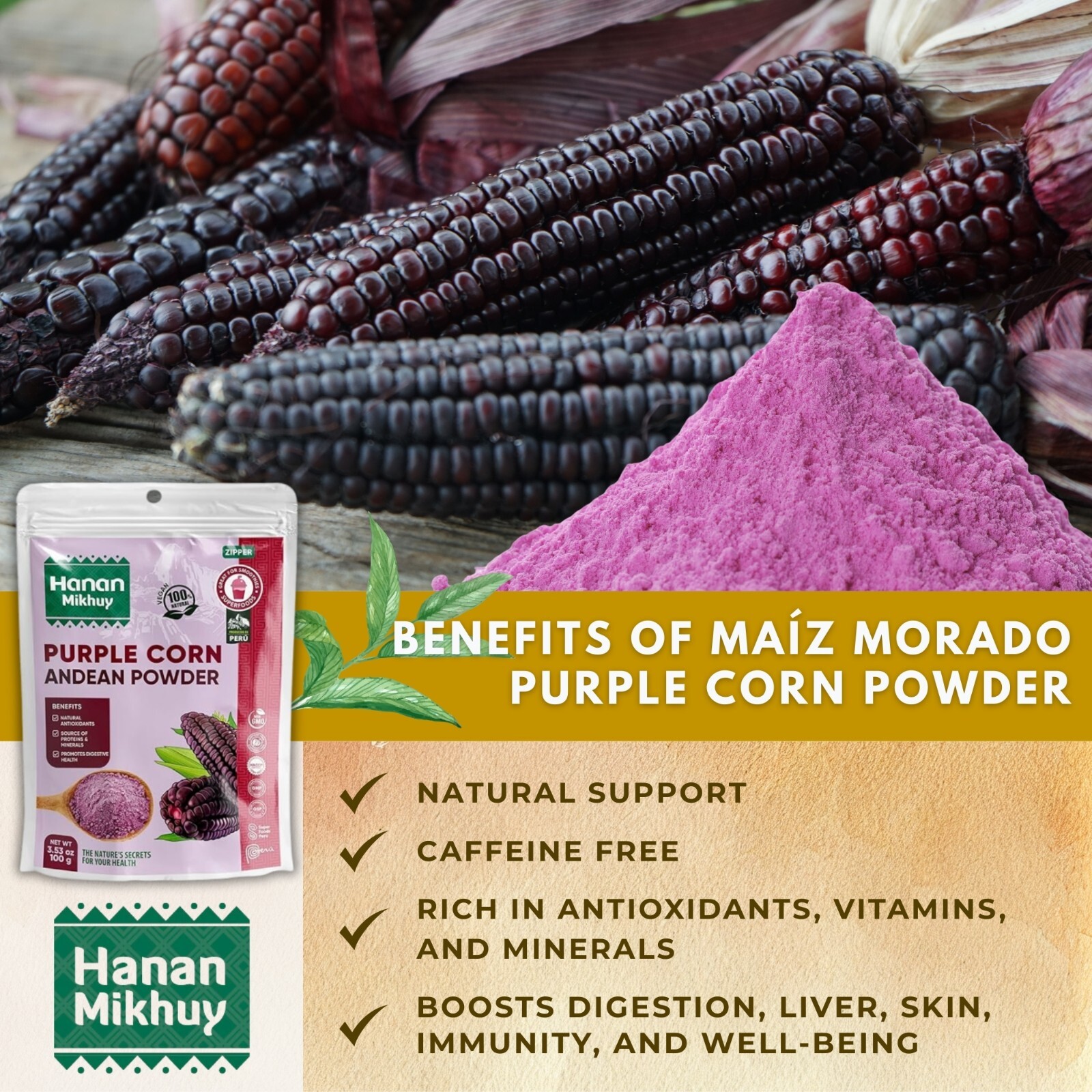 Maiz Morado 100% Natural Purple Corn Powder – Digestive Health & Vitality – Peru