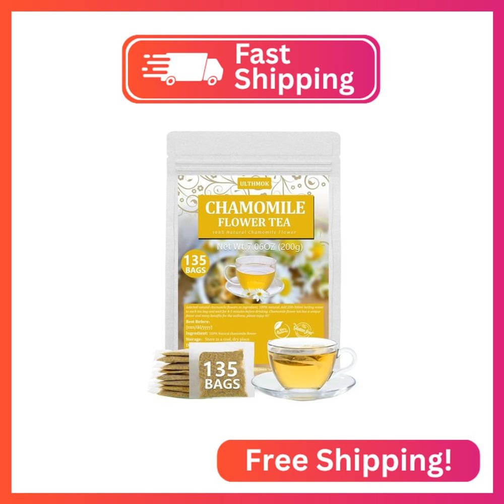 135 Premium Chamomile Tea Bags, Made with 100% Pure Natural Chamomile Flower, Ca