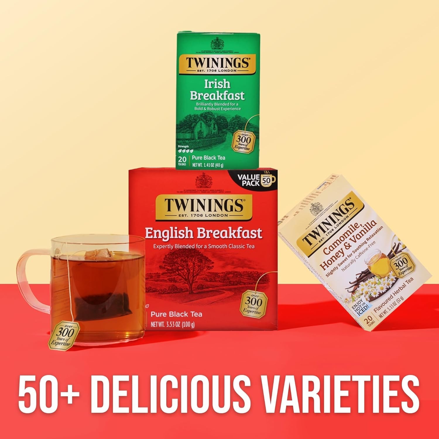 Caffeinated English Breakfast Black Tea – 300 Count Pack for Ultimate Freshness
