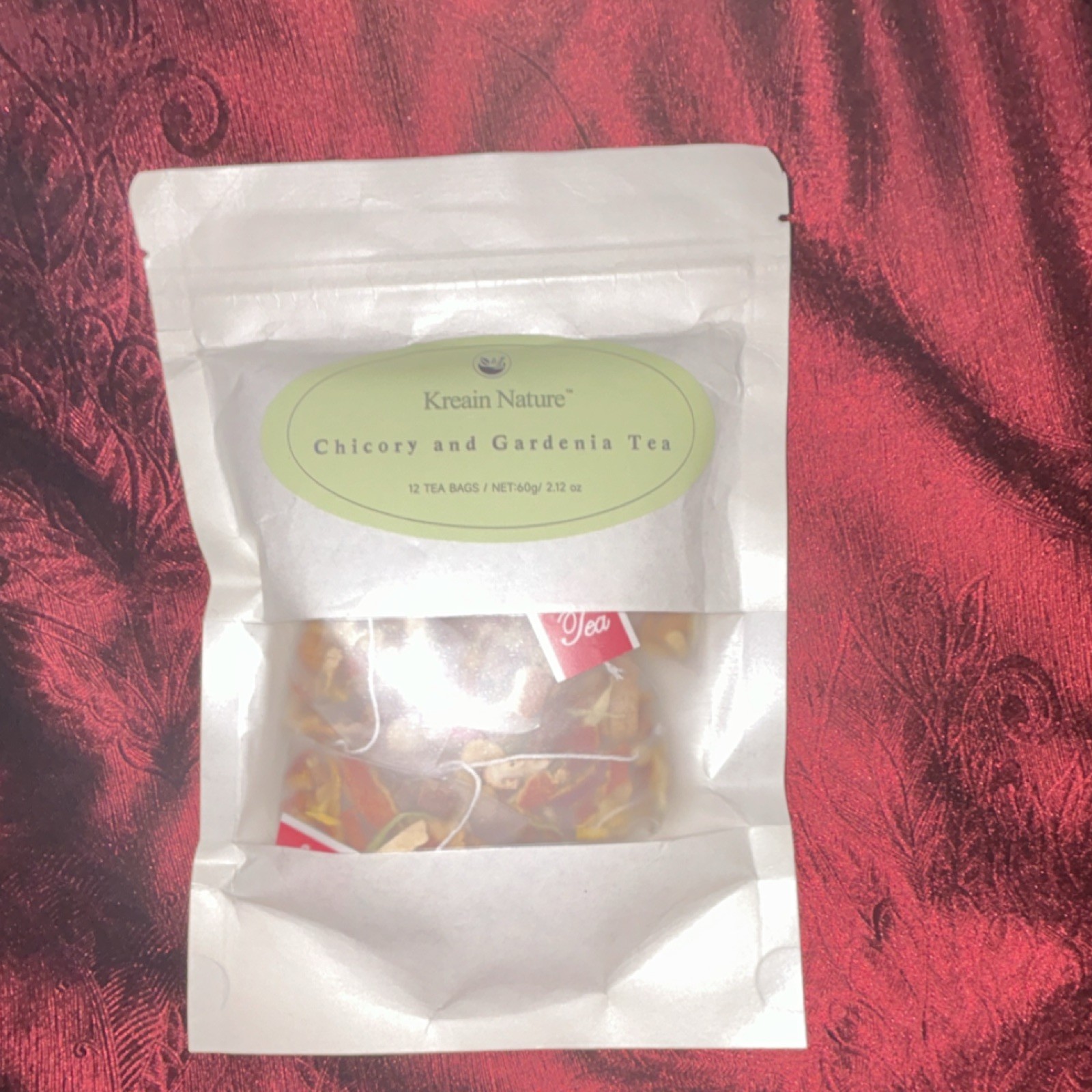Kreain Nature Chicory & Gardenia Tea 12 Bags Herbal Blend Chrysanthemum Licorice