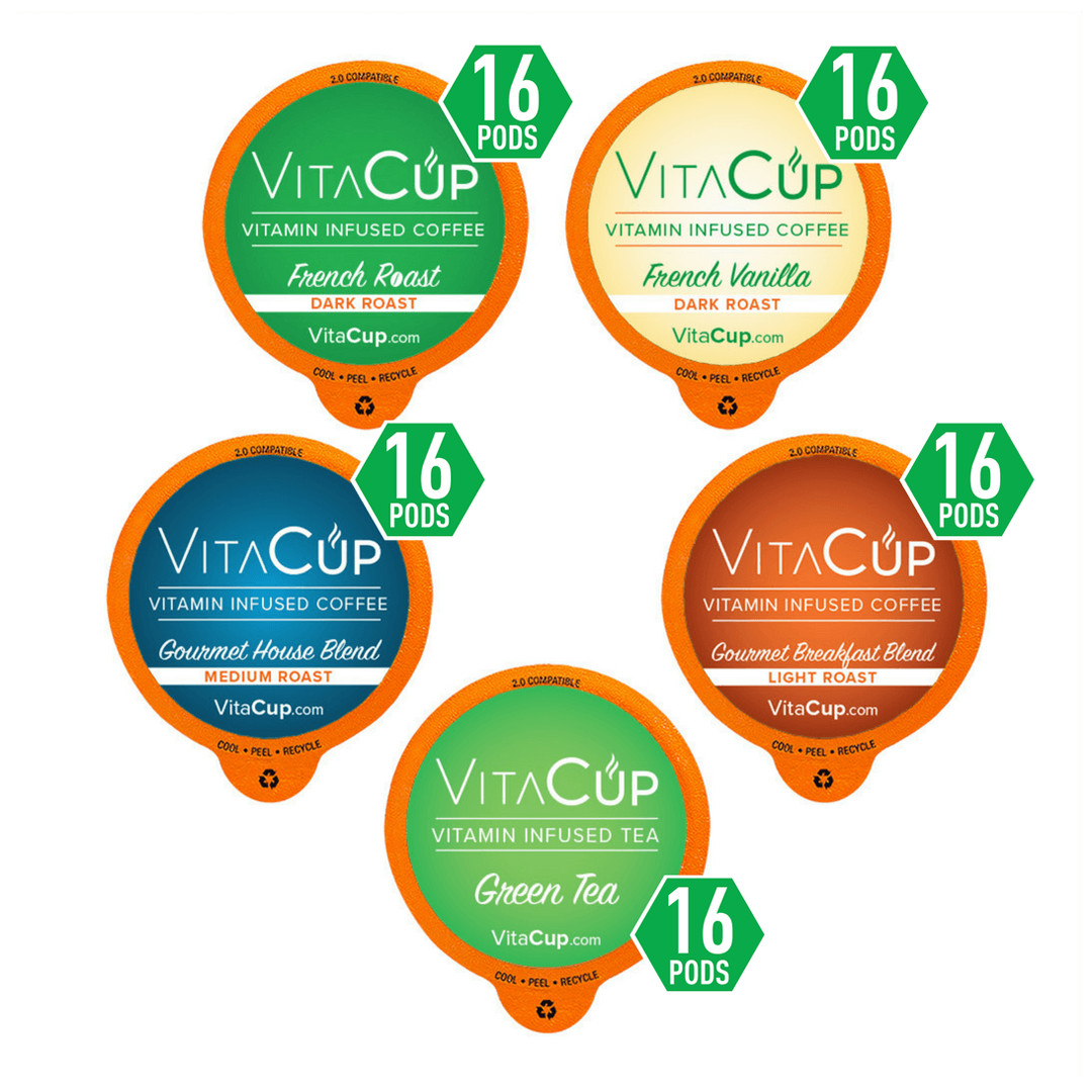 VitaCup Green Tea w/ Vitamins 16 to 96 Keurig K cup Pick Any Size FREE SHIPPING