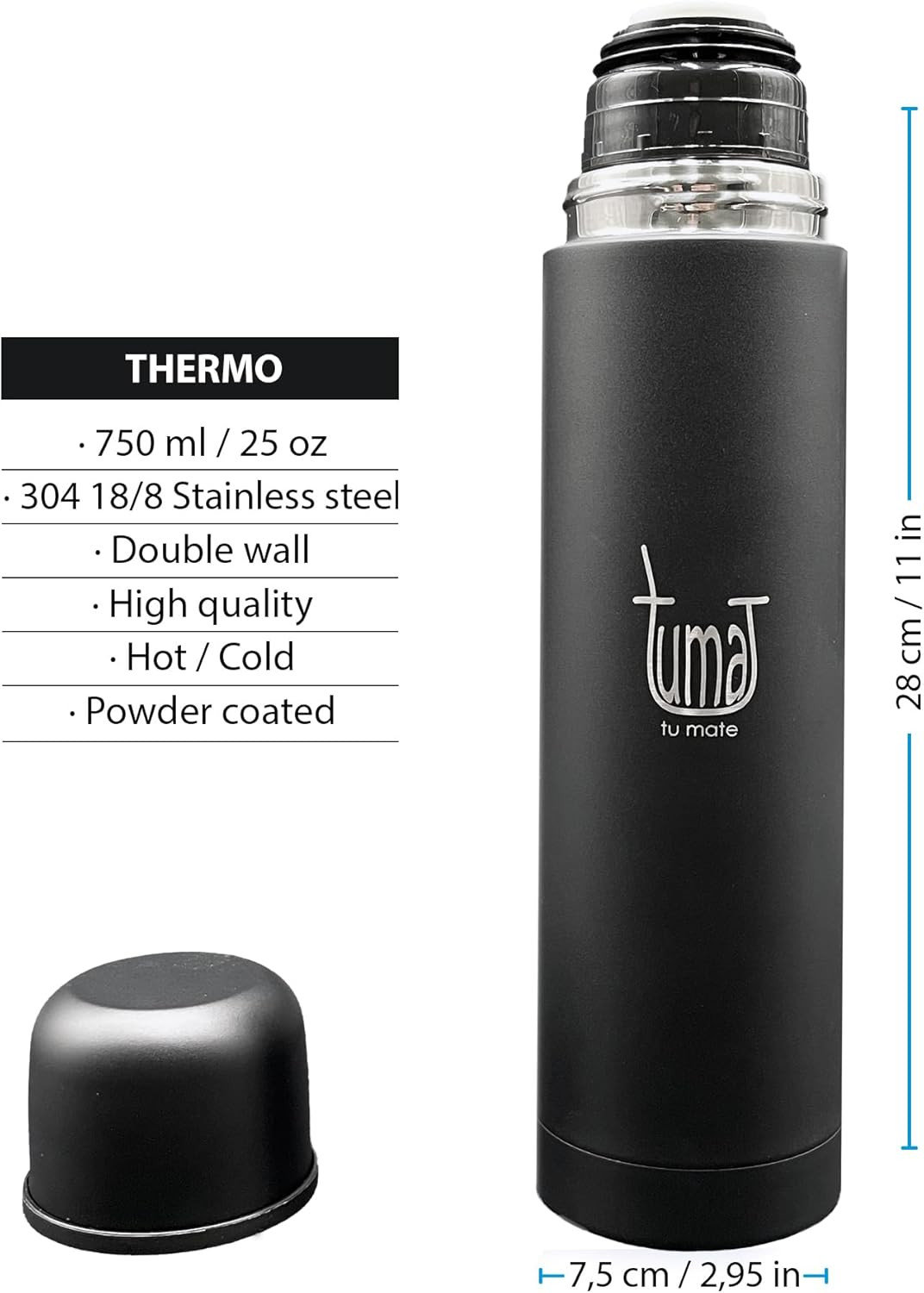 Complete Yerba Mate Kit – Stainless Steel Mate Cup Set, Bombilla (Straw) & 750Ml