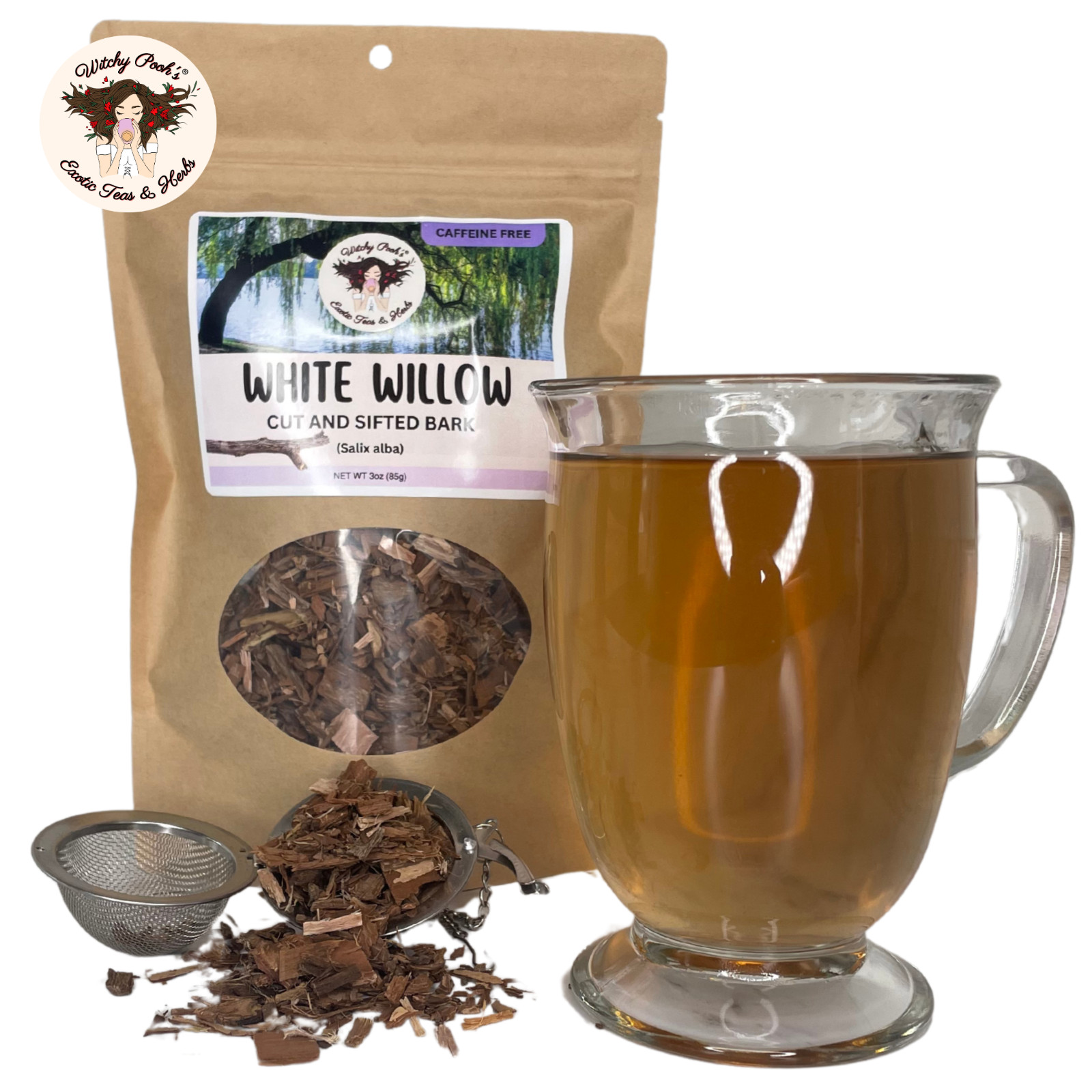 Witchy Pooh’s White Willow Tea – Cut and Sifted Bark, Caffeine Free