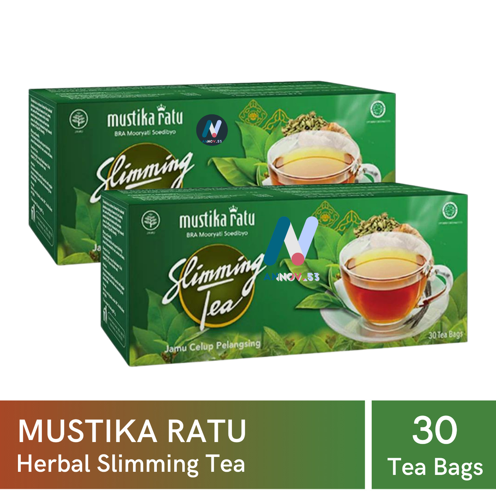 MUSTIKA RATU Slim Herbal Green Tea Antioxidant Weight Loss Diet Fat Burner 2Pax