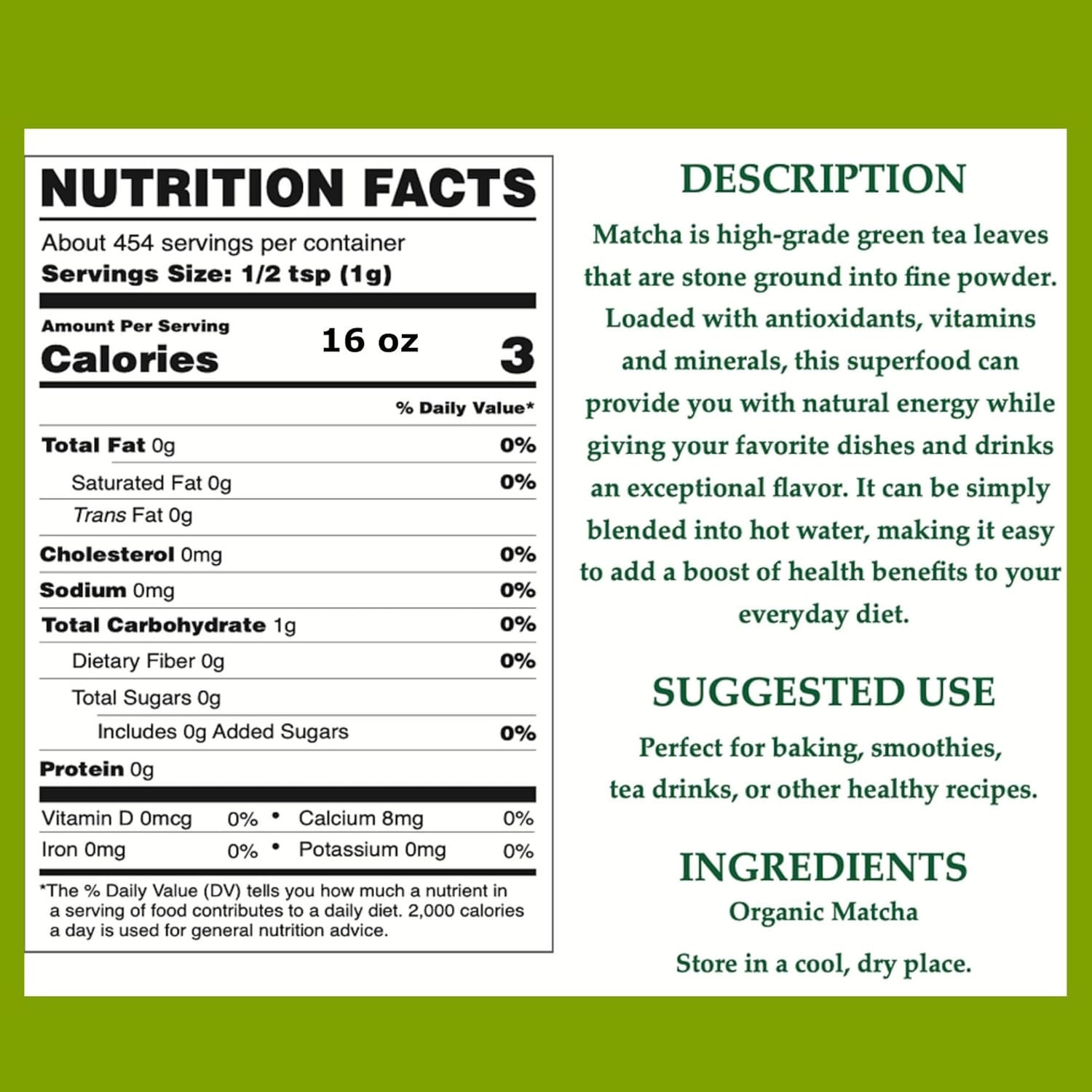 Cherie Sweet Heart Organic Matcha Green Tea Powder – Premium Culinary Grade, Aut