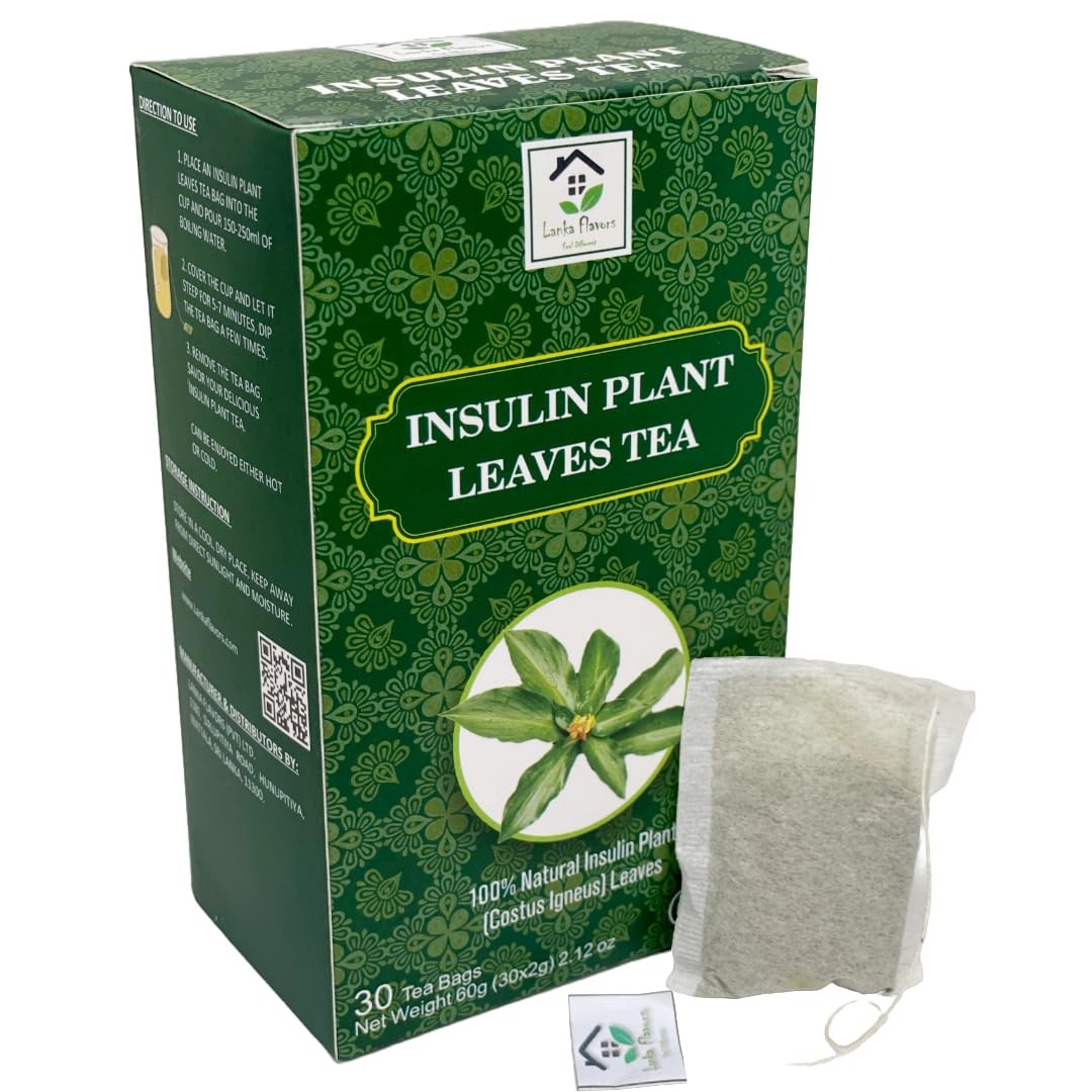 Dried Insulin Plant Leaves Tea 30 X 2G Tea Bags Natural Costus Igneus New