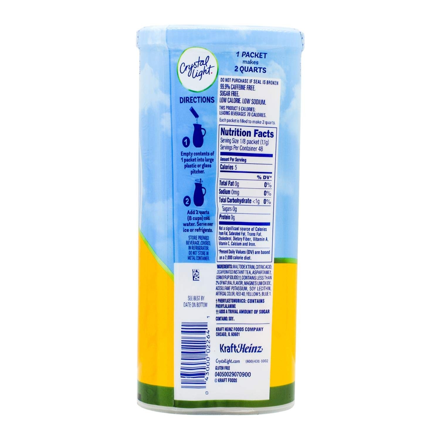 Crystal Light SugarFree Decaffeinated Lemon Iced Tea Naturally Flavored 6ct