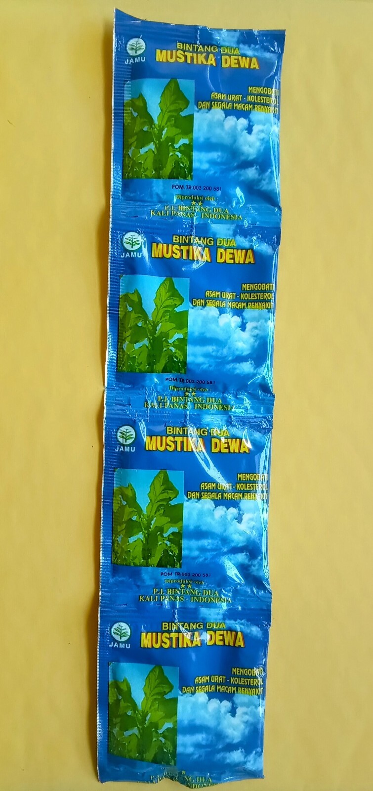 Indonesian herbal tea powder Mustika dewa Bintang Dua 8 sachets