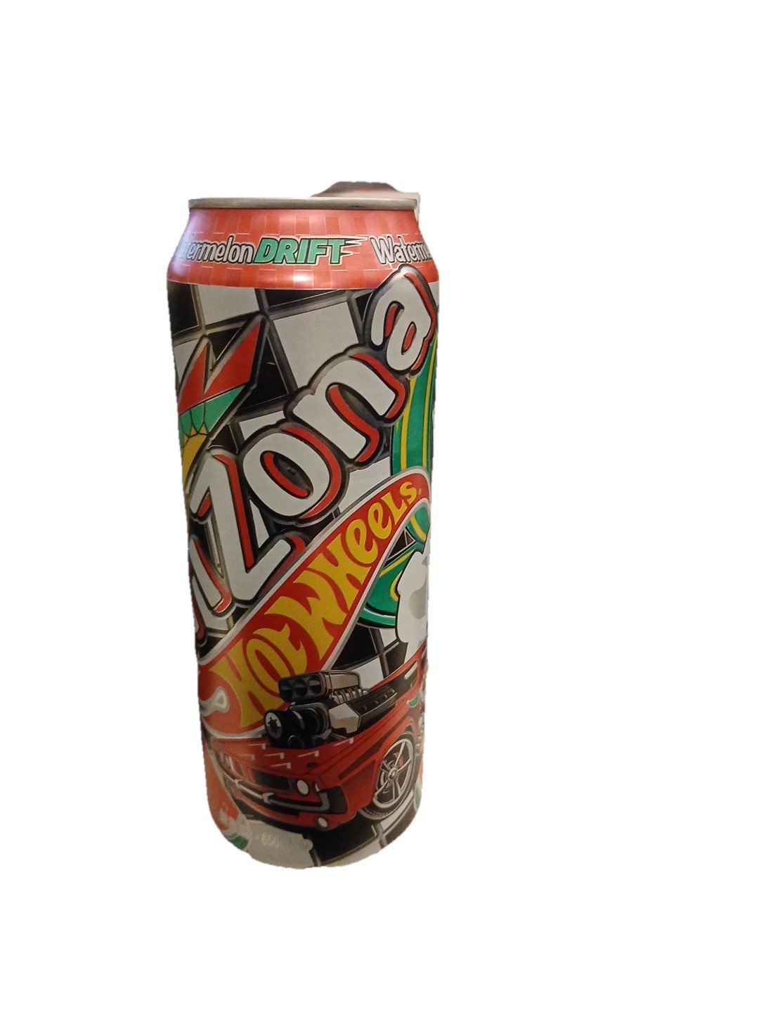 Two Cans Of Arizona x Hot Wheels Watermelon Drift Black And White Tea