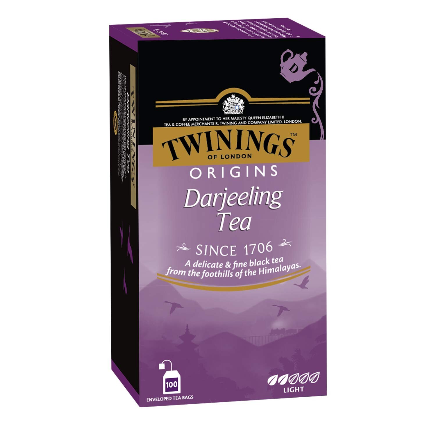 Twinings Darjeeling Tea, 100 Teabags, Premium Black Tea, Twinings Origins