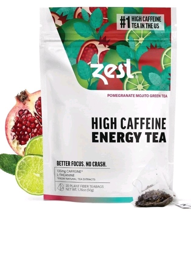 Zest Energy Green Tea *Pomegranate Mojito* High 20 Bags Count *Factory Sealed*
