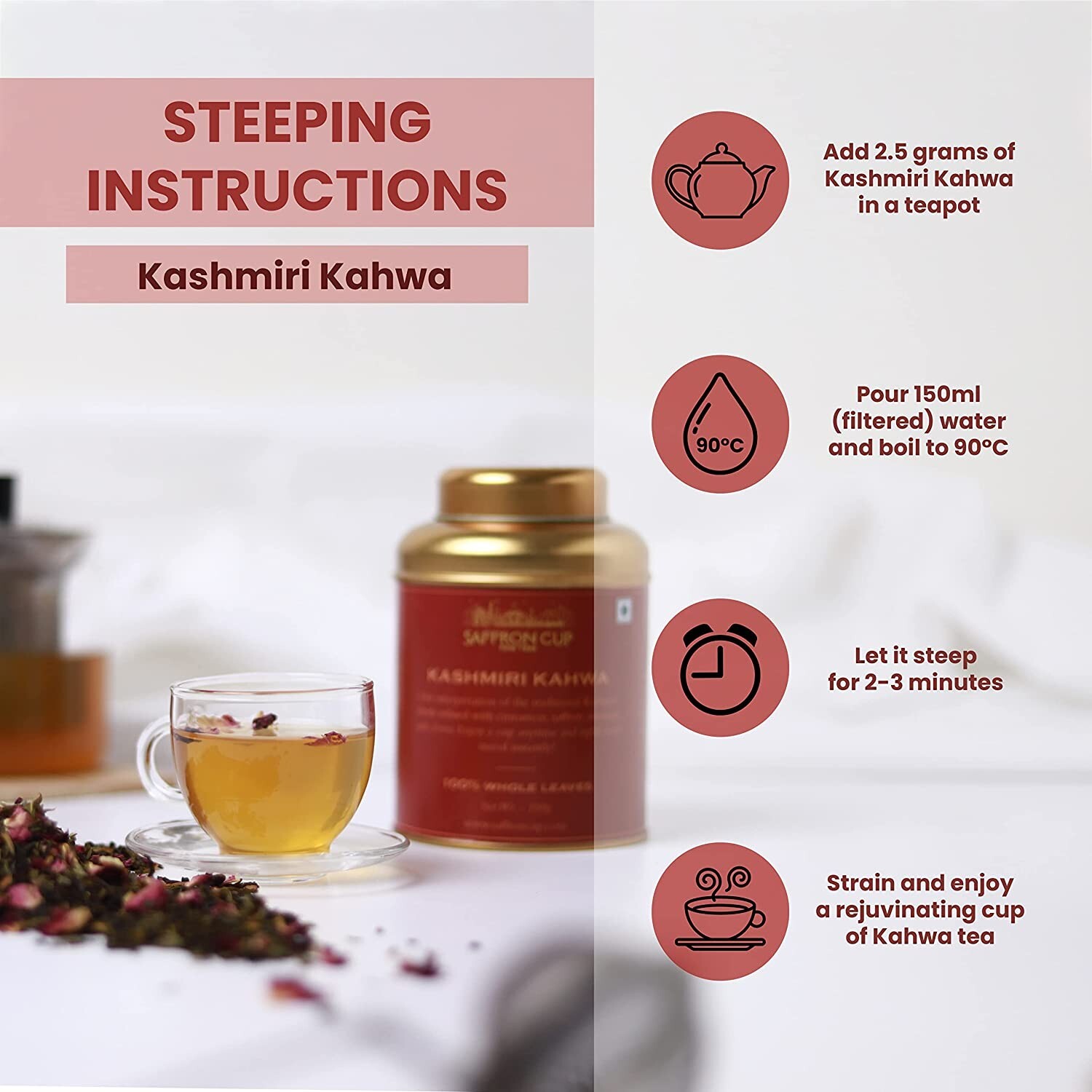 Saffron Cup | Kashmiri Kahwa | Green Tea 100 Gm ( 50 Cups) | Detox, Weight Loss