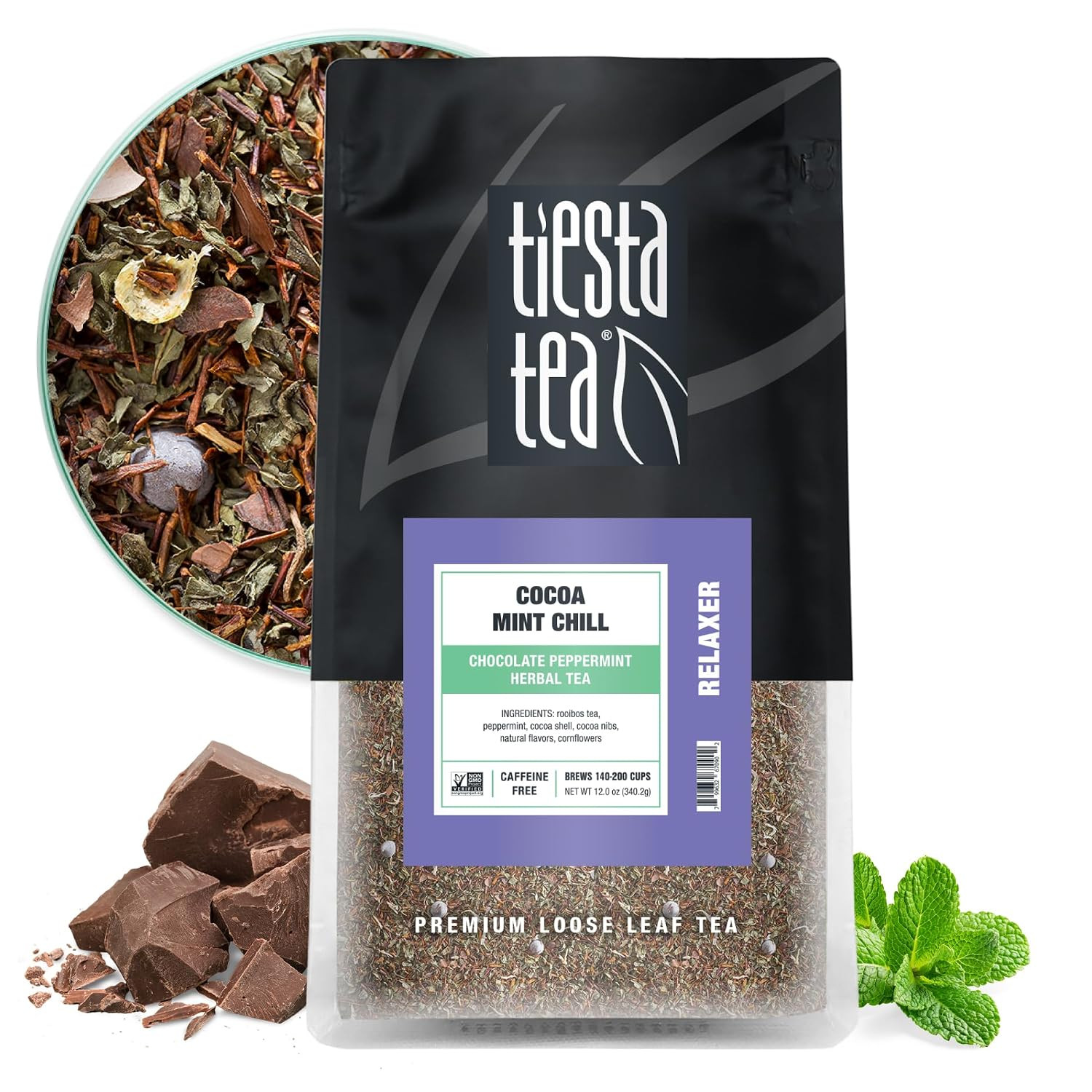 – Ginger Citrus Herbal Loose Leaf Tea, Lemon Ginger with Mint and Chamomile, Caf