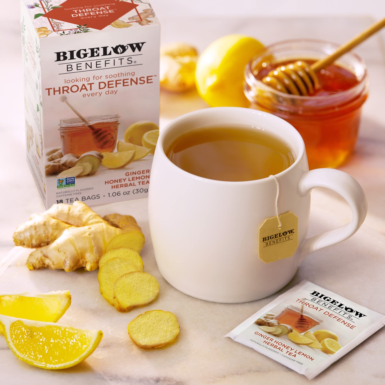Ginger Honey Lemon Herbal Tea Bags 18 Count Pack Of 6 Total 108