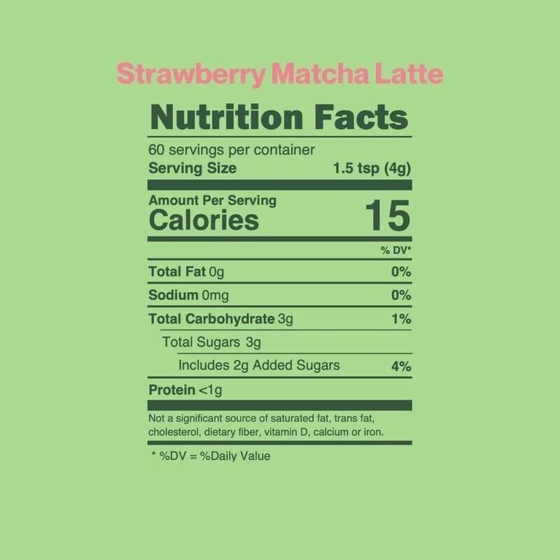 Strawberry Matcha Powder Organic Energy Boost Antioxidants Lattes 60 Servings US