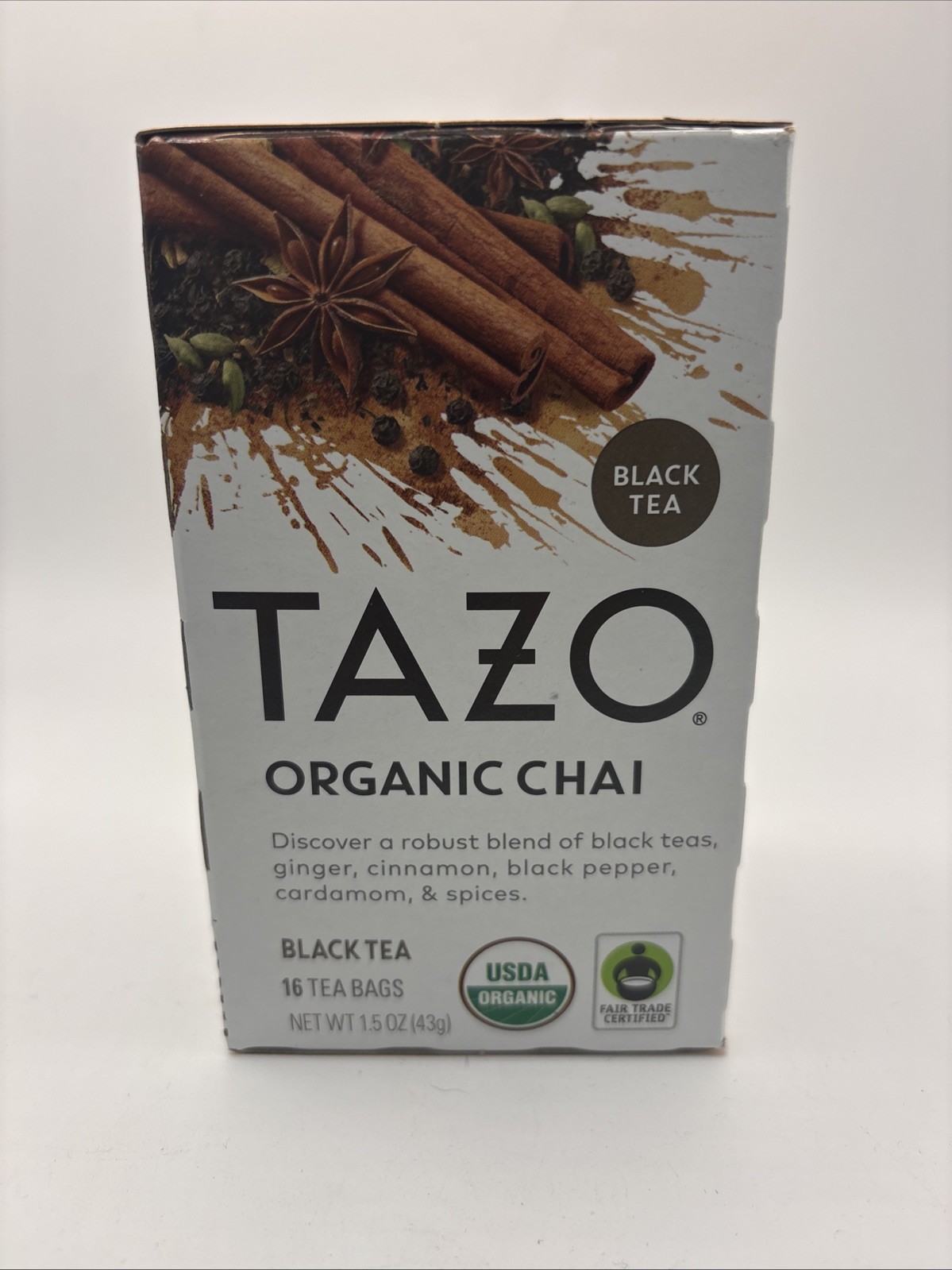 6 BOXES TAZO Organic Chai Black Tea Bags, Caffeinated tea, 16 Total Bags