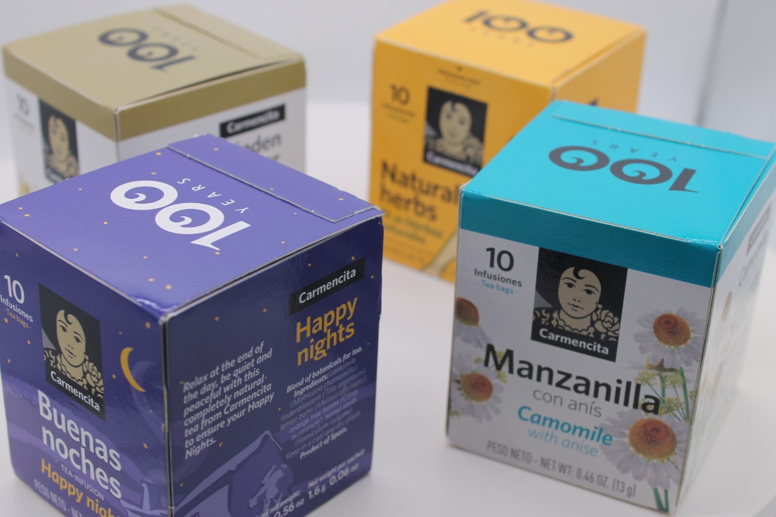 4 Carmencita Variet Packet Tea (10 bags/each box ) 53g (0.46oz).