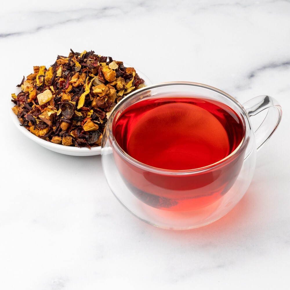Pear Cinnamon Hibiscus Fruit Tea – Herbal Loose Leaf Tisane – Fusion Teas
