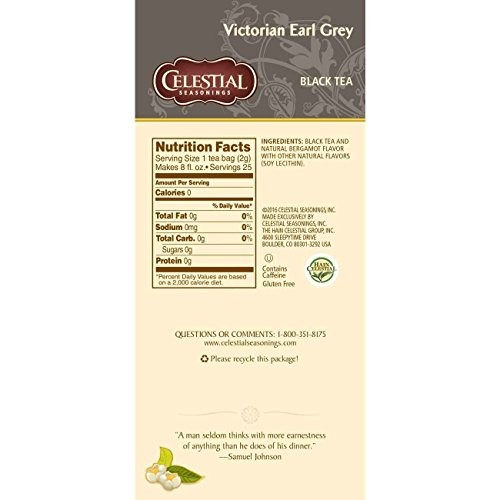 Celestial Seasonings Black Tea, Victorian Earl Grey, 25 Count