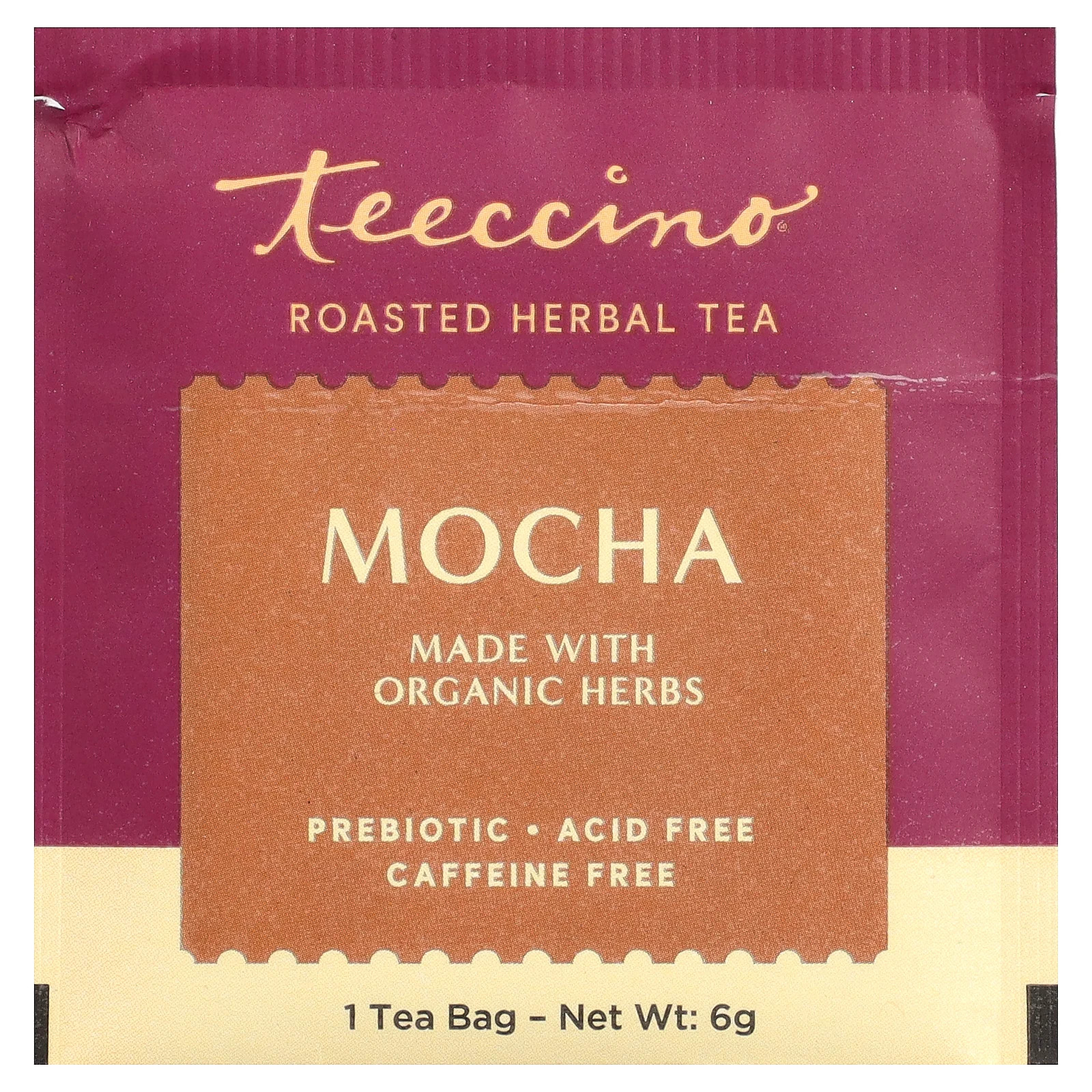 Roasted Herbal Tea, Mocha, Caffeine Free, 25 Tea Bags, 5.3 oz (150 g)