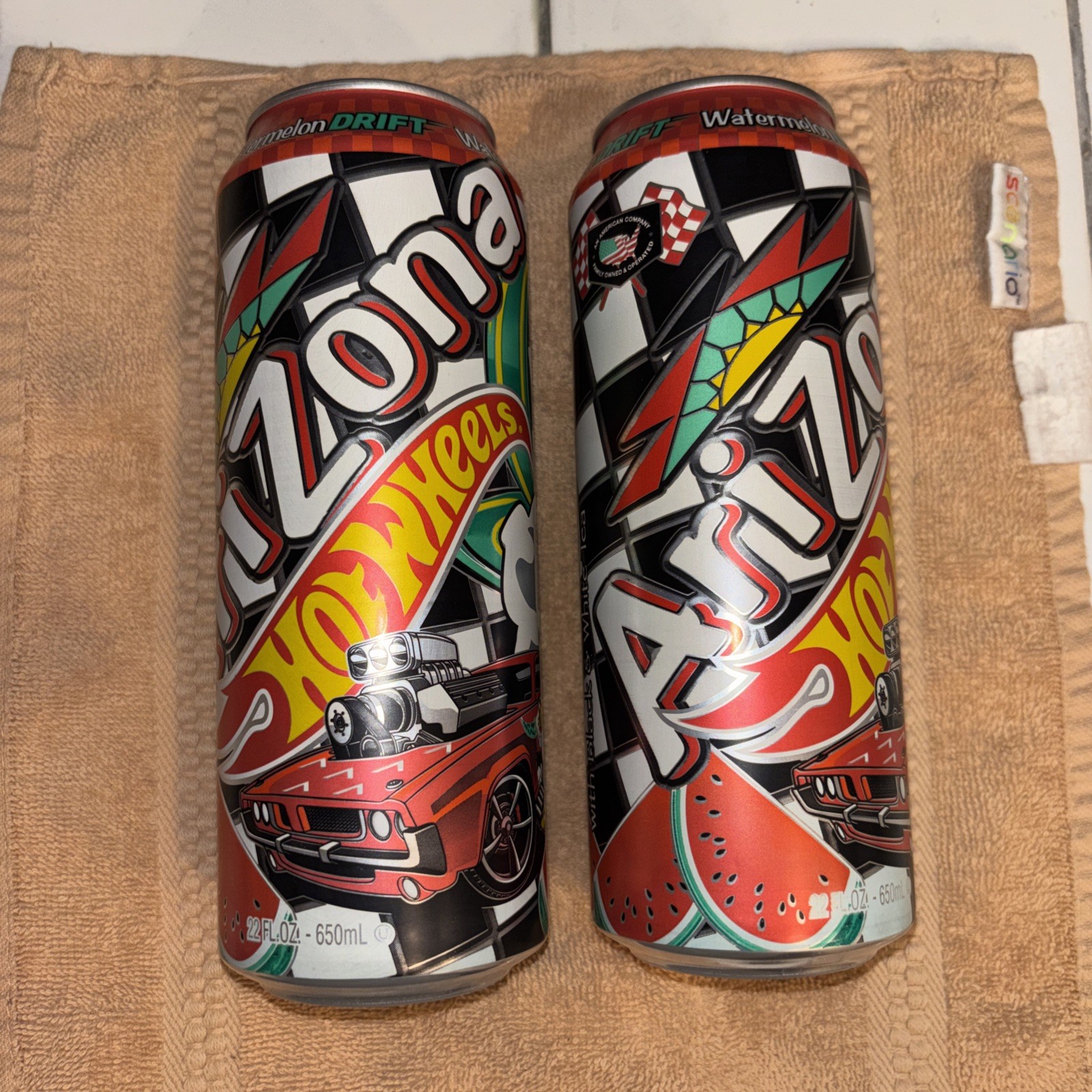 VERY HARD TO FIND!!! 2 WATERMELON DRIFT ARIZONAS CANS & THE 1991MAZDA HW PROMO