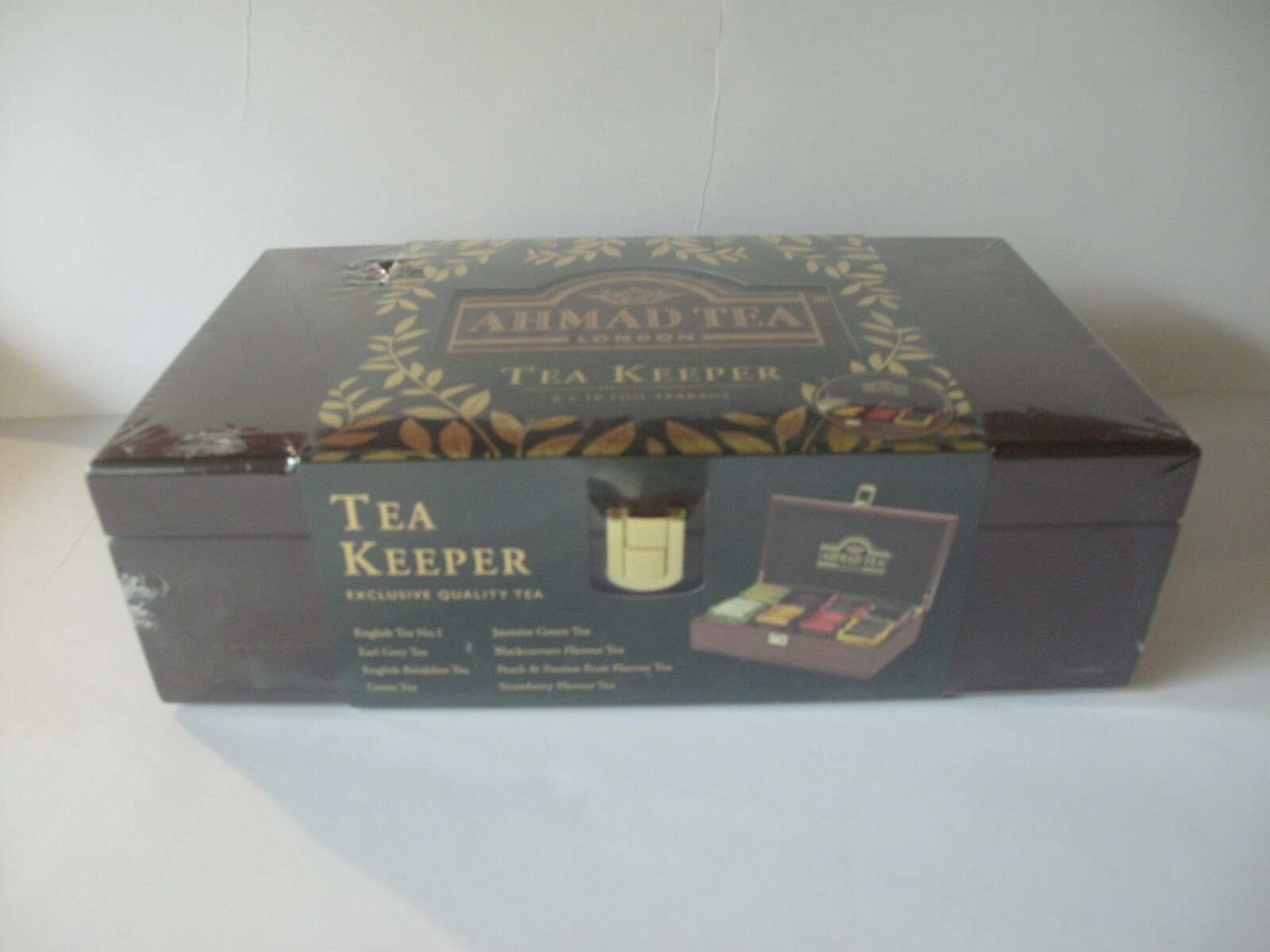 Ahmad Tea Keeper Wooden Box with 80 Assorted Tea Bags