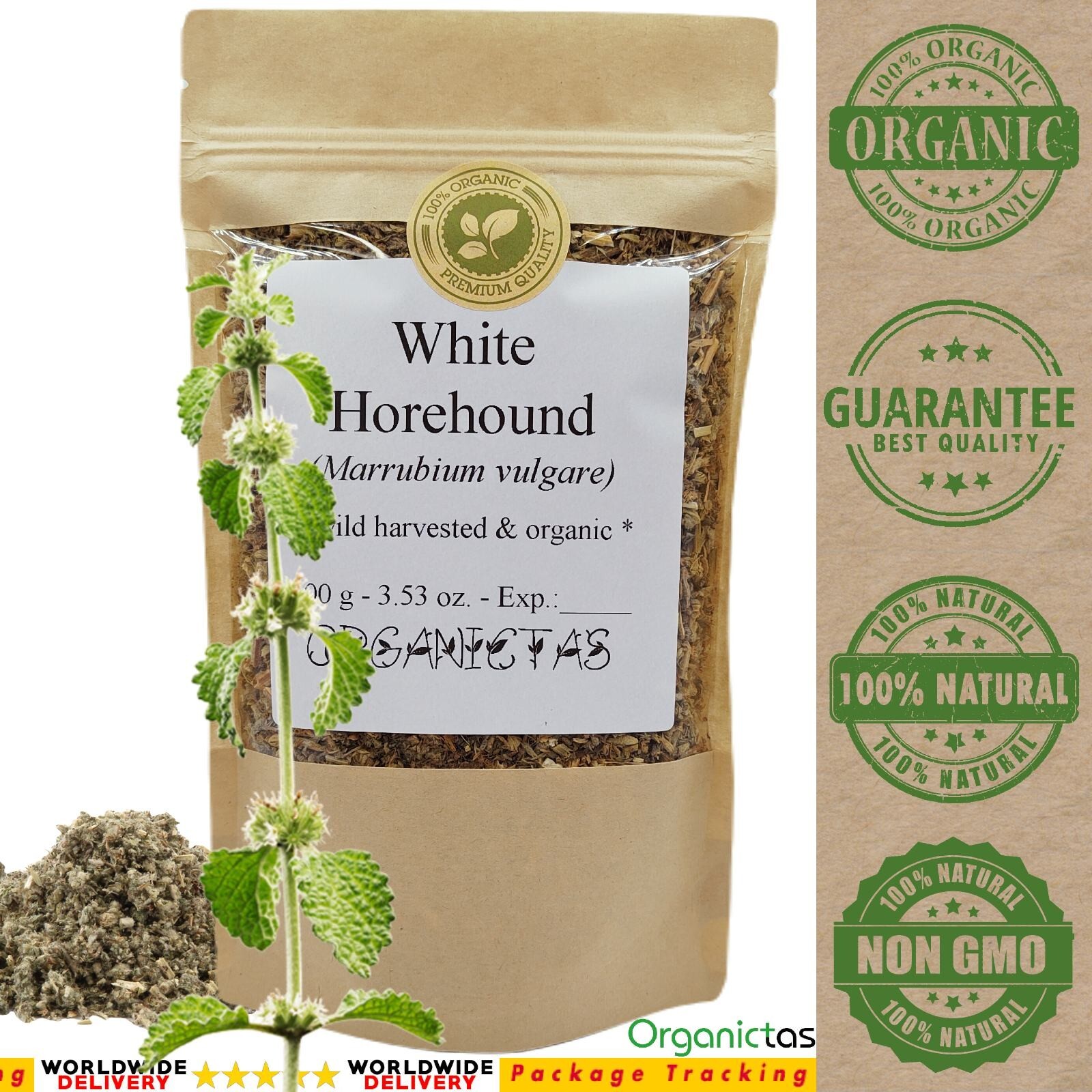 White Horehound Herb Tea – Dried, Cut & Loose Premium Organic Quality Marrubium