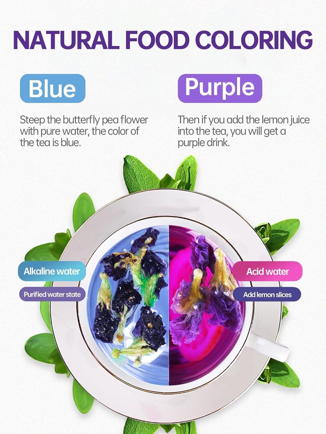 1.76 Oz Butterfly Pea Flower Tea – Natural & Versatile Food Colorant