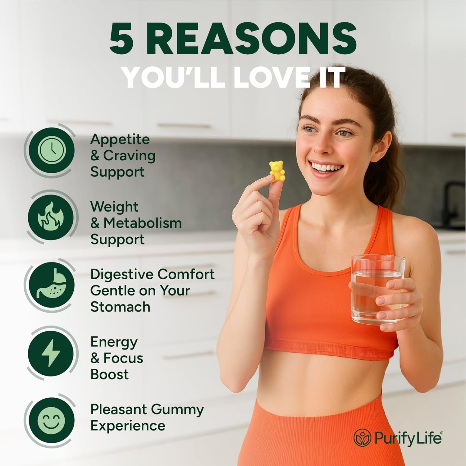 GLP-1 Support Gummies – Sugar-Free Appetite & Craving Control Supplement with…