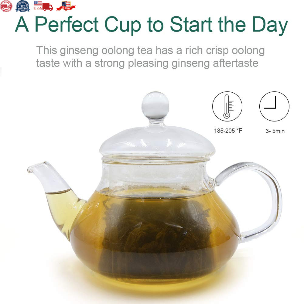 Premium Ginseng Oolong Tea Energizing Loose Leaf Blend with Unique Aroma 4Oz Pac
