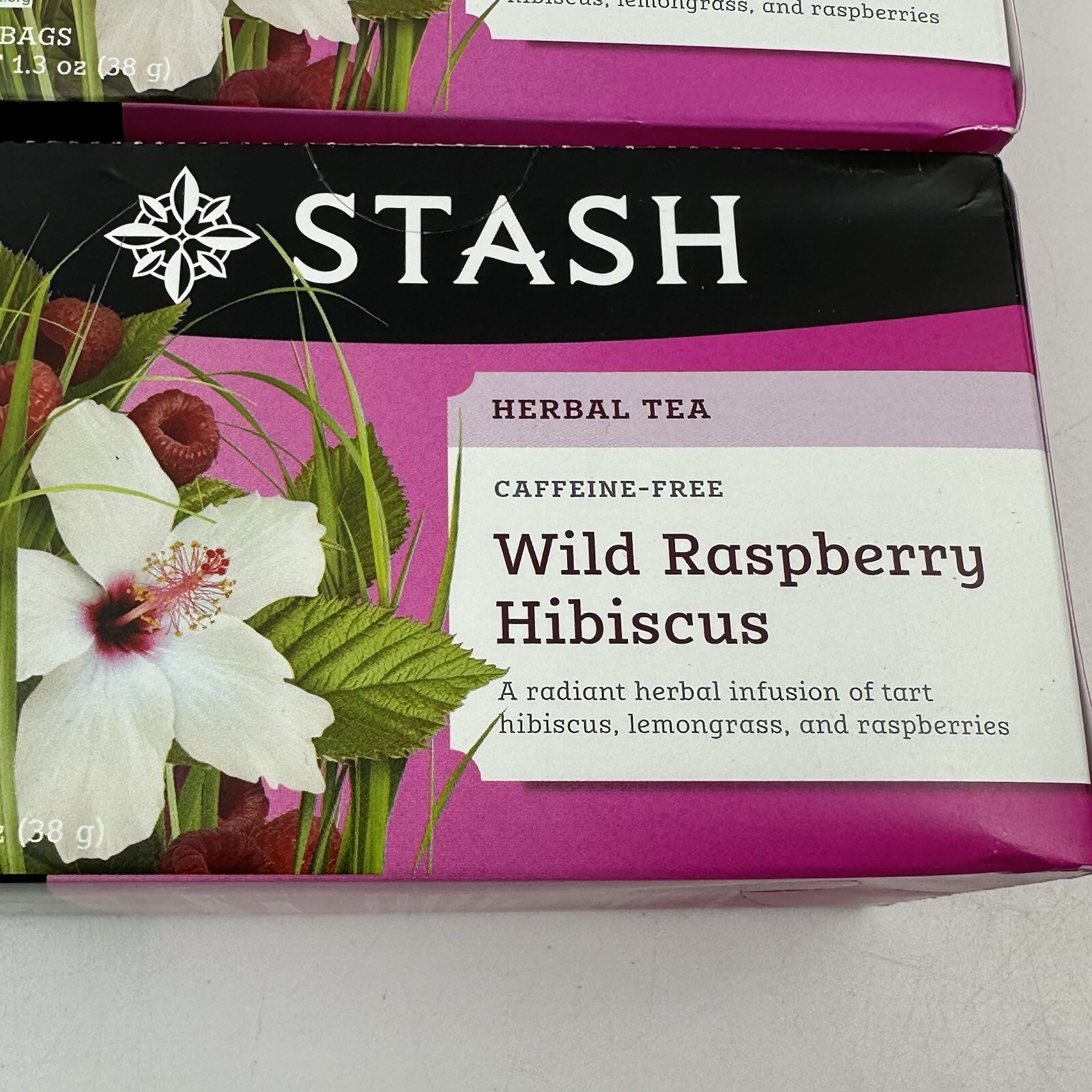 (2) Stash Wild Raspberry Hibiscus Herbal Tea Caffeine-Free 20 Tea Bags BB 09/27