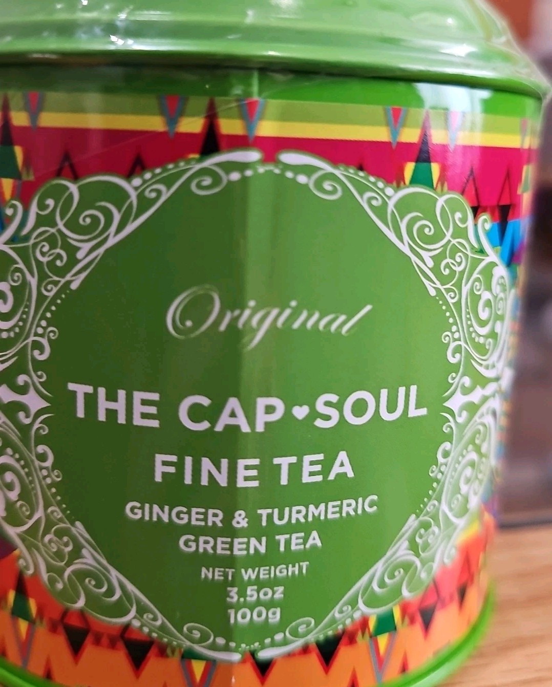 The Cap Soul Fine Tea 3.5 oz Ginger & Turmeric Green Tea from Spain