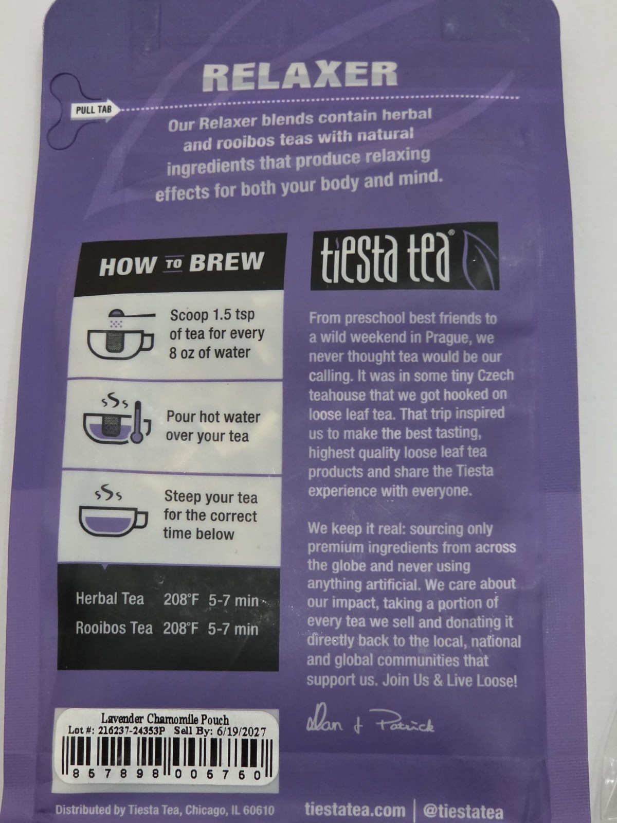 Tiesta Tea Lavender Chamomile Herbal Loose Leaf Tea, + 20 Filter Bags 20-25 Cups