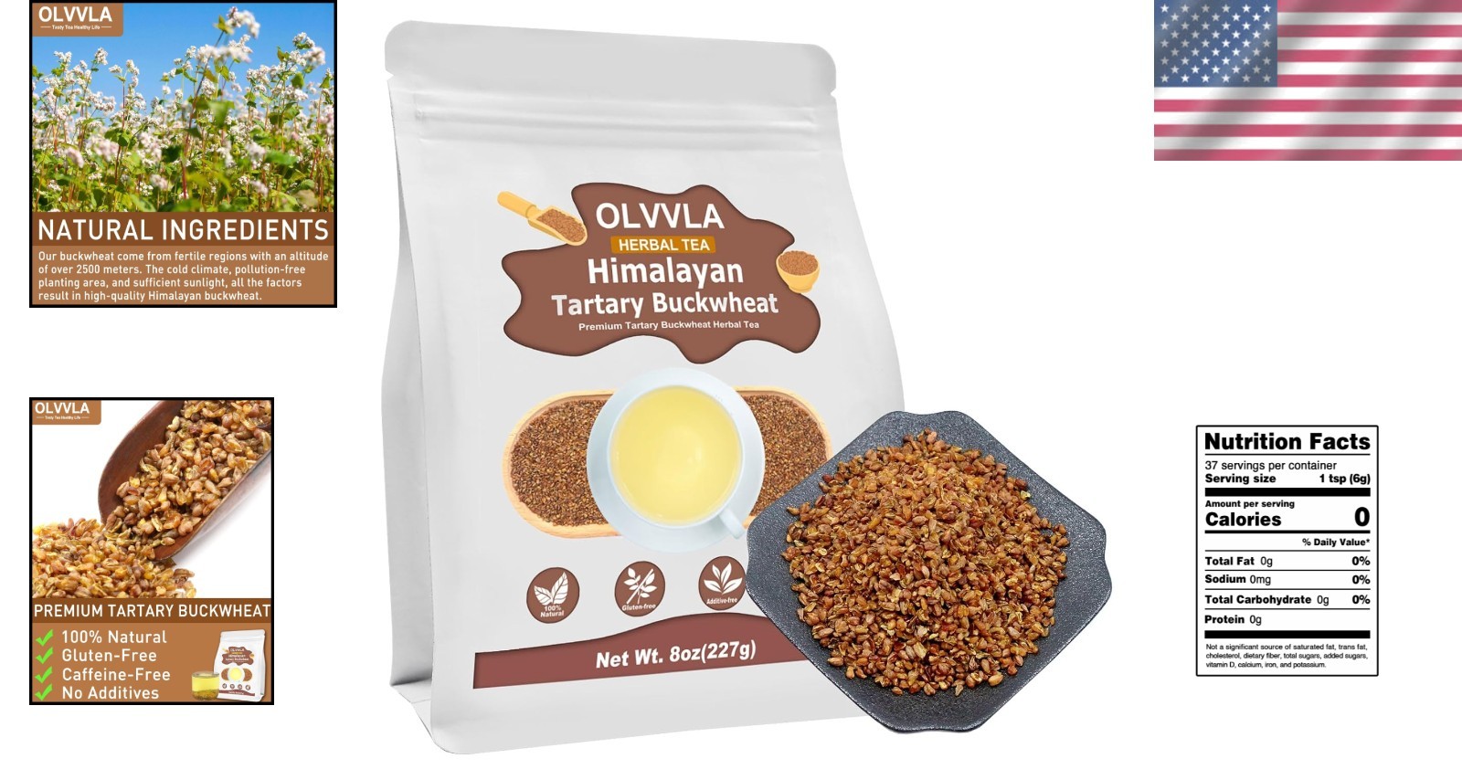 Himalayan Tartary Buckwheat Tea – 8oz, Gluten-Free & Caffeine-Free Delight