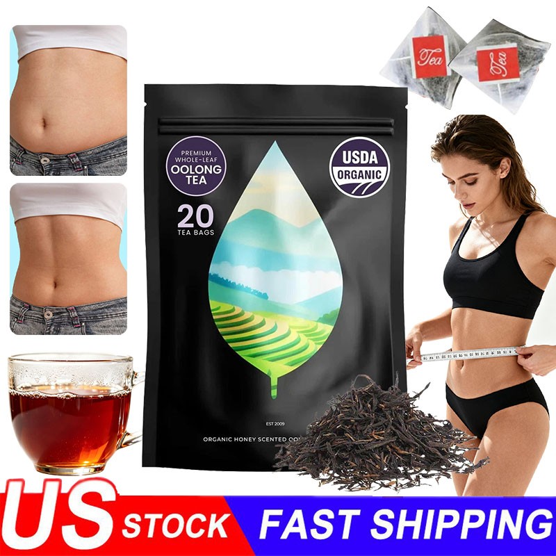 PiPi Tea Organic Oolong Tea Bags – Whole Leaf, 20 Bags (4g Each) – Cortisol & Ca
