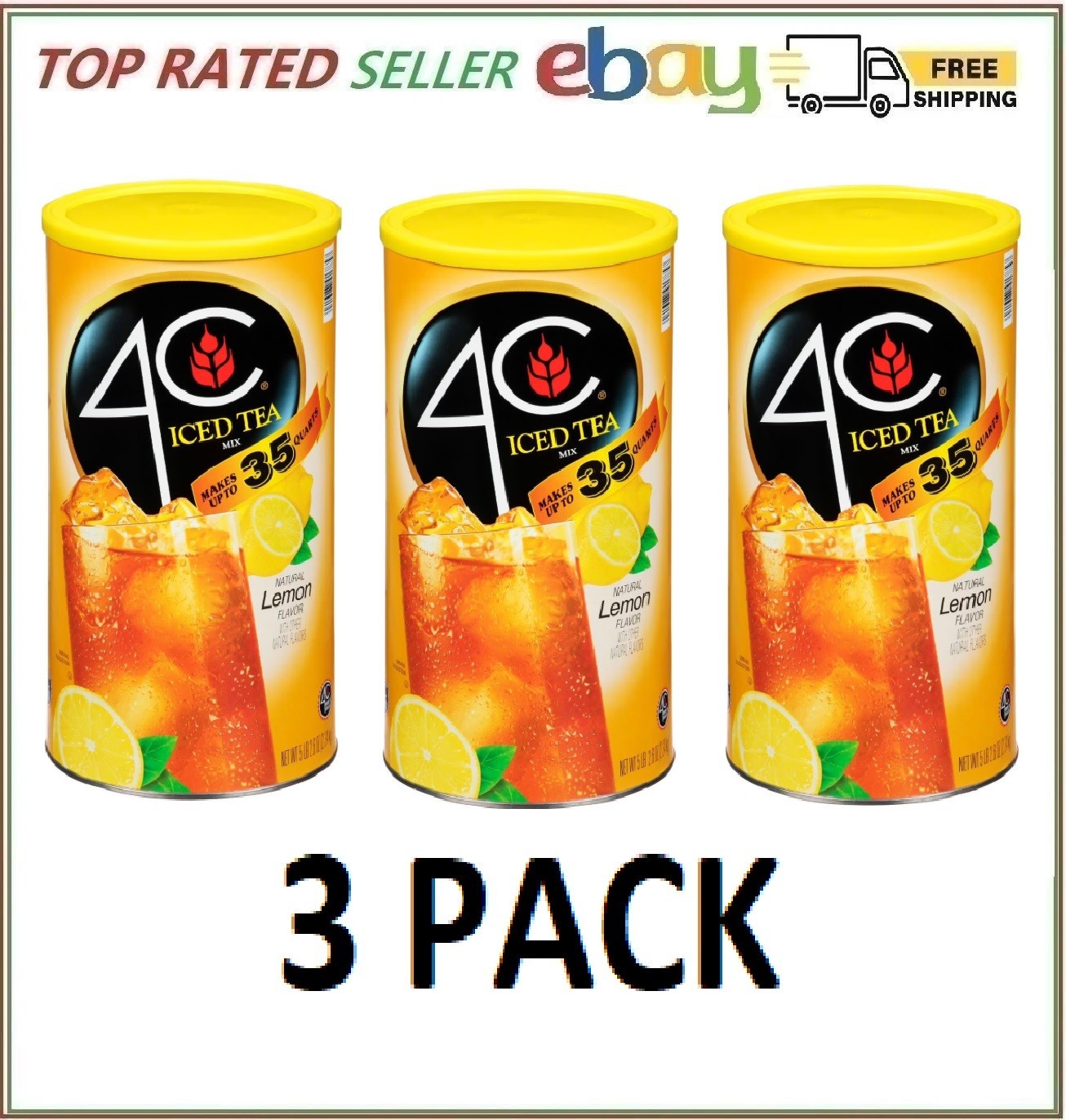 3 Pack – 4C 35-Qt. Lemon Iced Tea Mix (82.6 oz.)