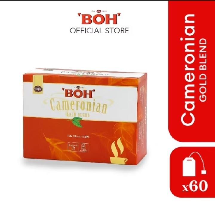 1 Box ( 2g x 60 teabags ) Boh Cameronian Malaysia Black Tea Gold Blend