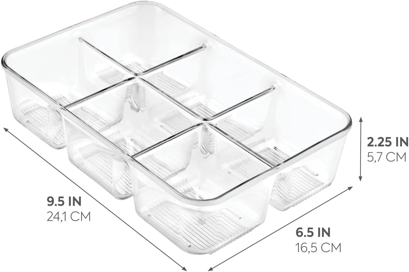 Idesign Clear Tea Bag & Sugar Packet Organizer for Drawer, Cabinet