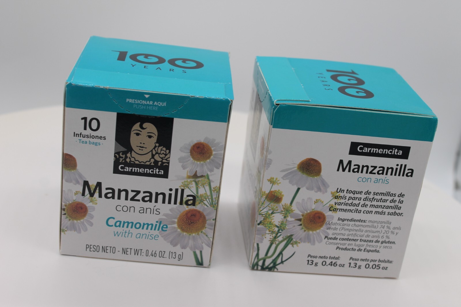 2 Carmencita Camomile Tea. Manzanilla (10 bags/each box ) 13g (0.46oz).