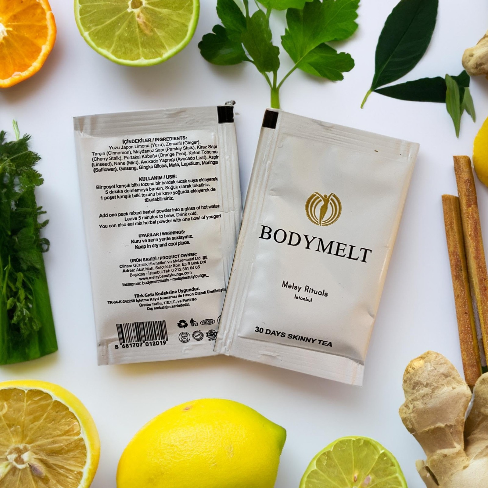 BODYMELT 30 Days Detox Tea Powder Form | Herbal Tea Formula | 30 Sachet Powder |