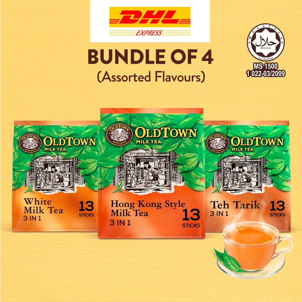 OLDTOWN Original 4×13 Sticks Instant Hong Kong Style Tea 35g Each Premium