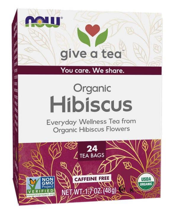 Organic Hibiscus Tea – 24 Tea Bags, 1.7 oz (48 g), by NOW