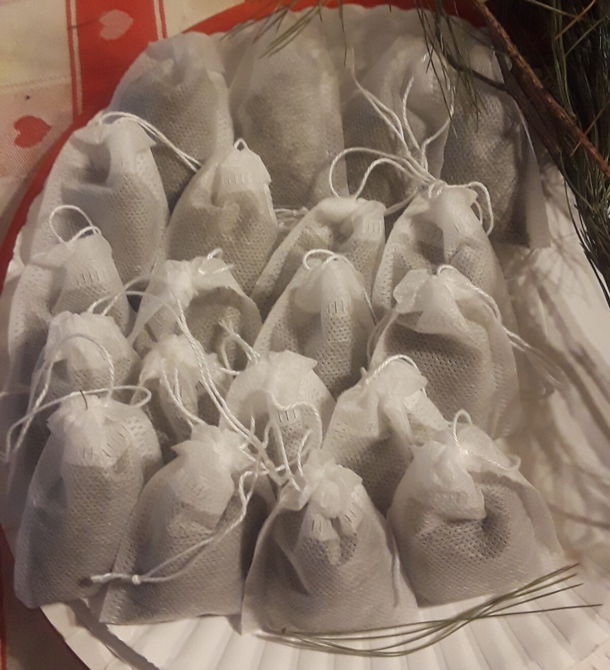 75 Pc LOT: Organic Eastern White Pine Needle Tea Bags Fresh Harvested Tree Bag