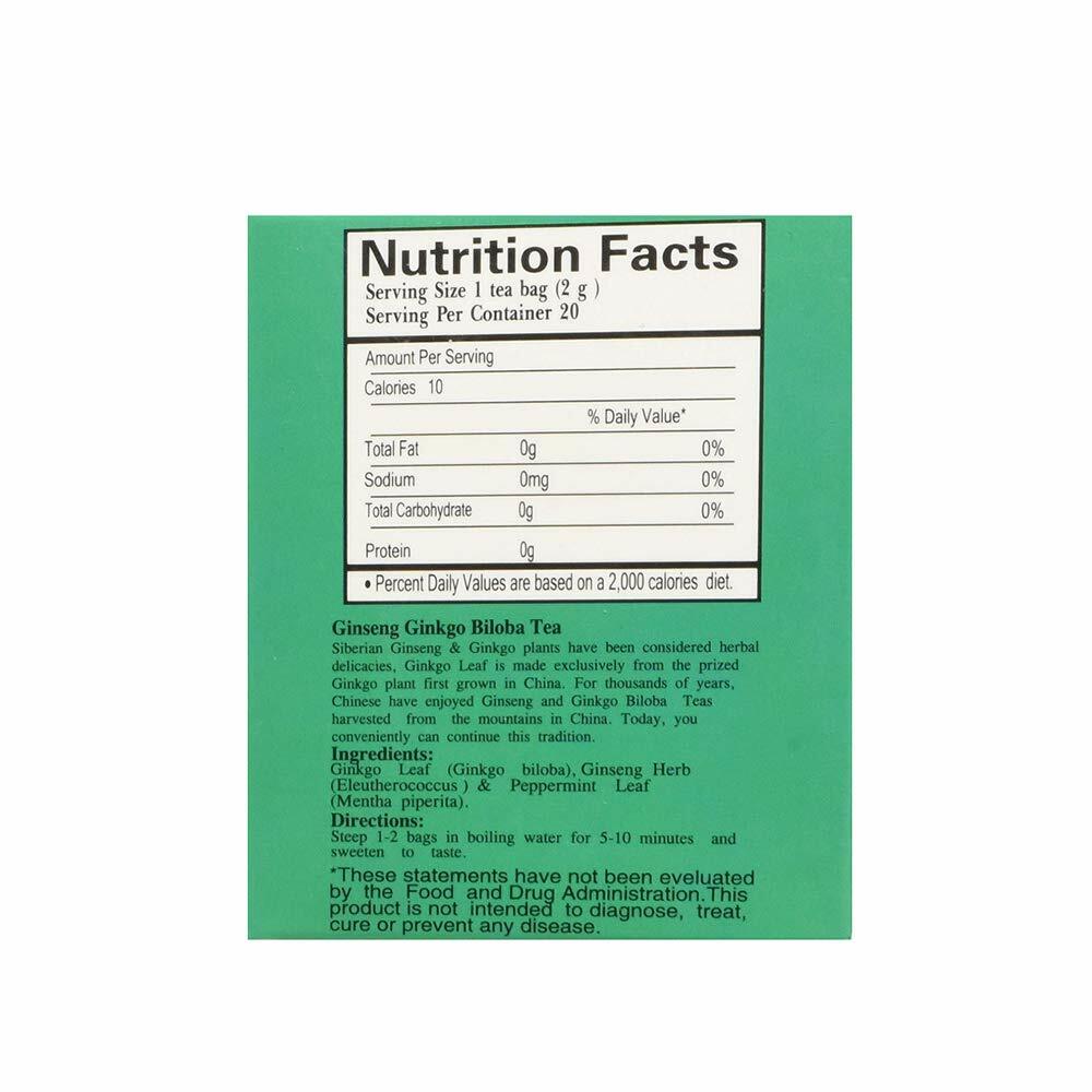 Royal King Ginseng Ginkgo Biloba Tea (20 Tea Bags)